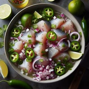 Tostada de Ceviche with Tropical Salsa