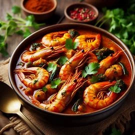 Spicy Gongura Prawns Curry