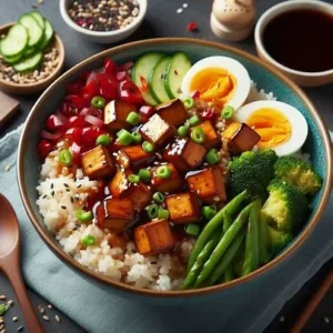 Vegan Tofu Teriyaki Rice Bowl