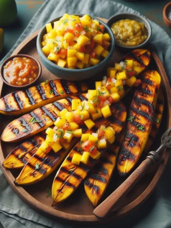 Grilled Plantains with Mango Salsa